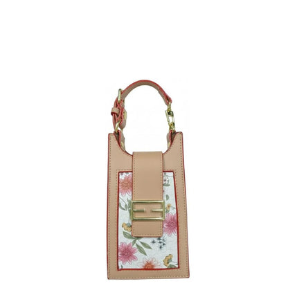 Women's Floral Tote Bag Set — Large Handbag + Mini Pouch | Faux Leather | Pastel Floral