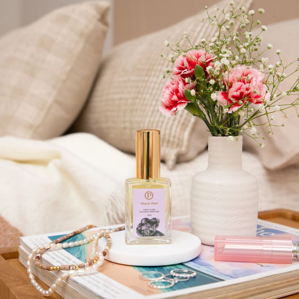 Deep Sleep Natural Perfume for Her by Miracle Plant kept on table