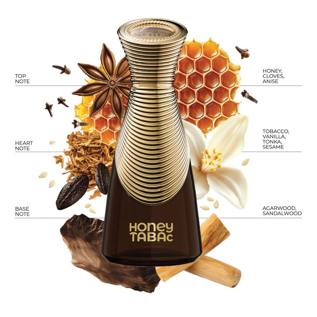 Honey Tabac Extrait De Parfum 100ml honey tobacco oud perfume by Parisbelle notes explained