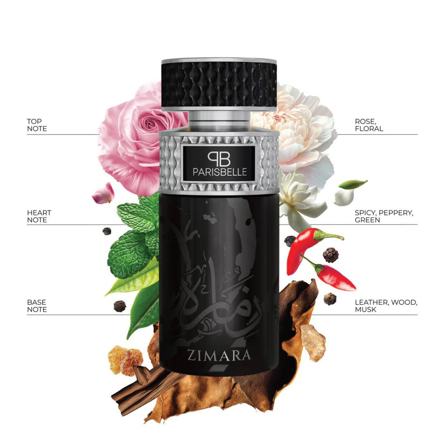 Zimara Extrait De Parfum 100ml | Rose Leather Spicy Long-Lasting Perfume by Parisbelle