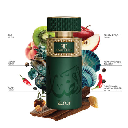 Zaar Extrait de Parfum 100ml fruity and spicy perfume by Parisbelle notes explained