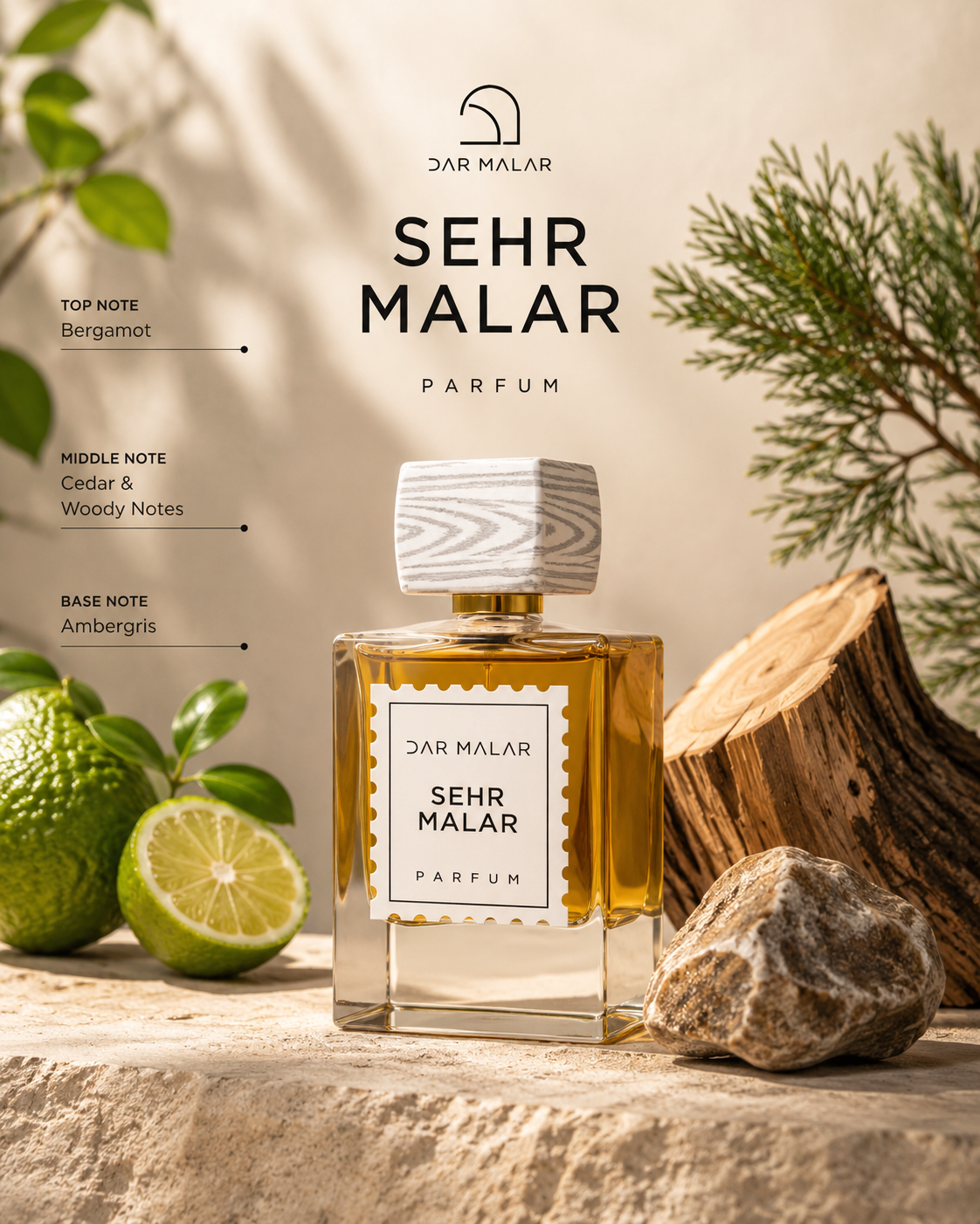 Dar Malar Sehr Malar Eau De Parfum Unisex – Woody Ambergris Perfume